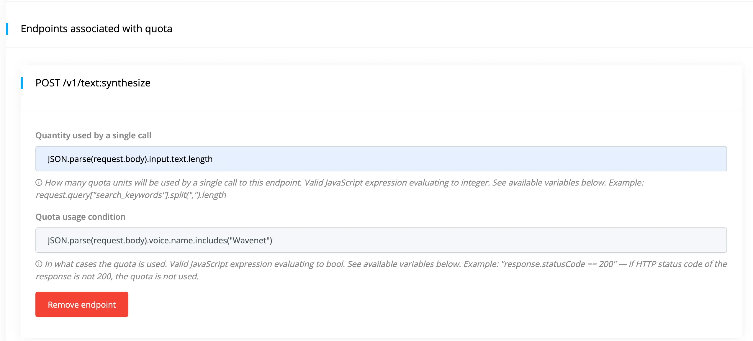 Quota configuration for WaveNet voices